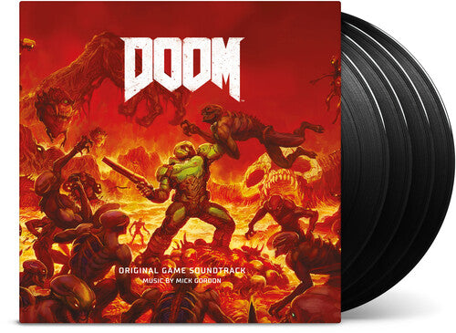 Doom Original Soundtrack 4LP vinyl boxset - Black variant - Front of the box with 4 discs showing