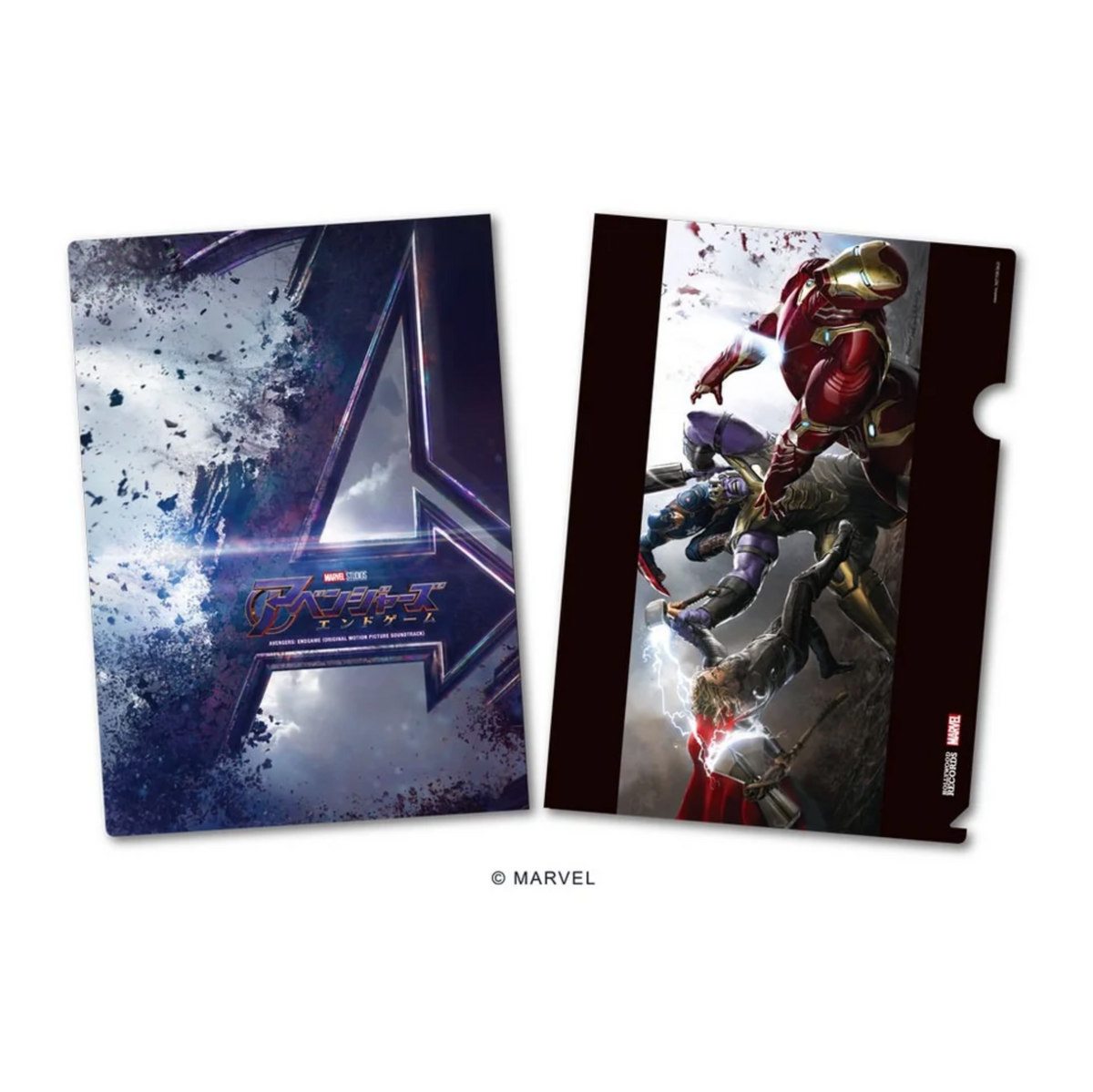 A clear file that comes as a bonus. One side features the Japanese Endgame poster and the other shows concept art from the movie featuring various Avengers.