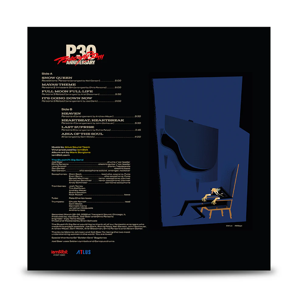 Persona 30th Anniversary Jazz Album Vinyl Record Back