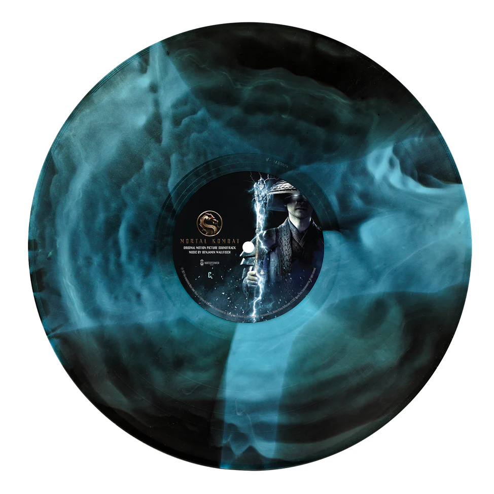 Mortal Kombat Vinyl Record Blue and Black Disc