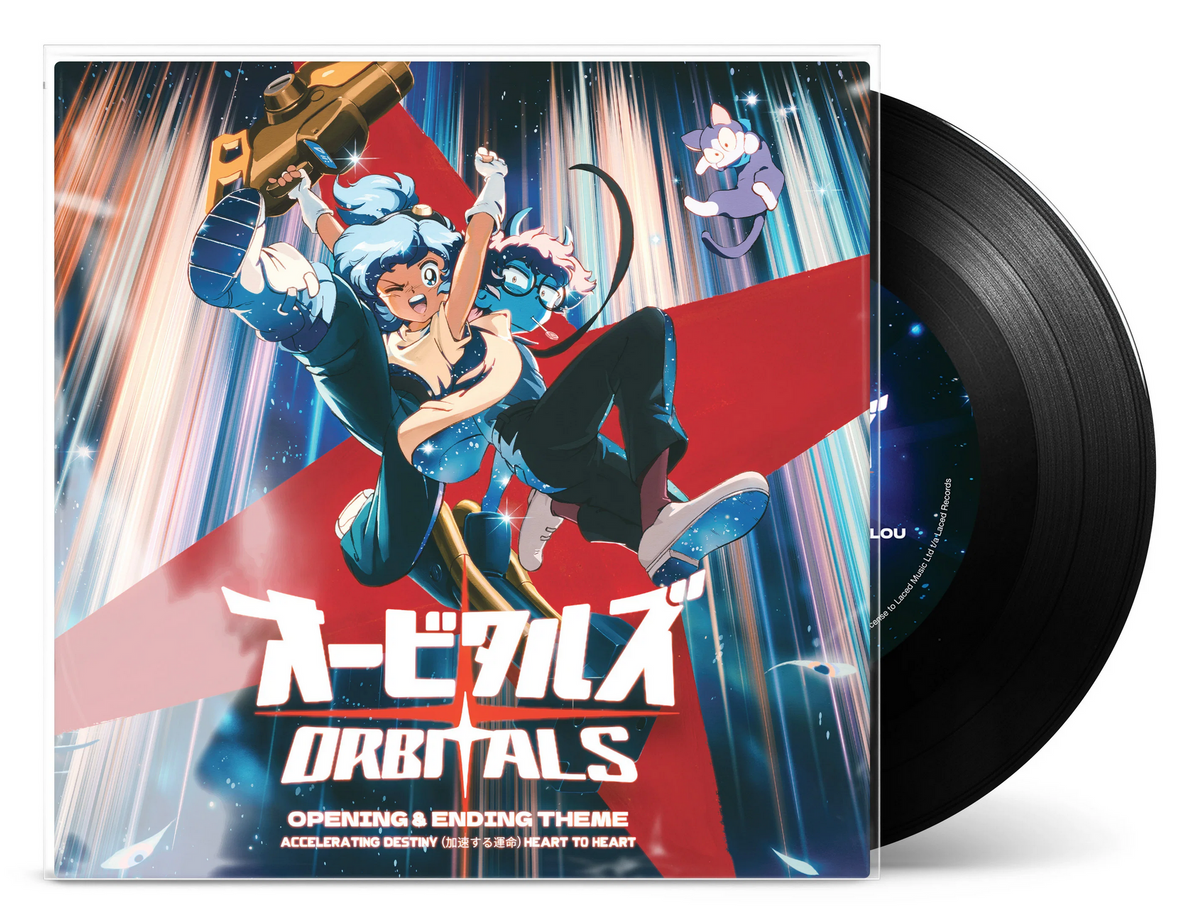 Orbitals 7" - Black - Front of the jacket with disc poking out