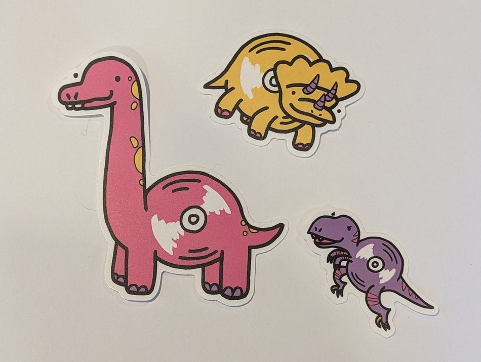 Vinyl-saur - 3 Pack - Sticker - Round 2