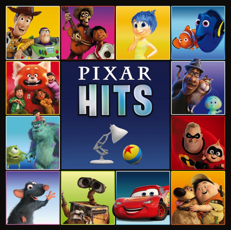 Vinyl cover art featuring a collage of various Pixar characters from over the years.