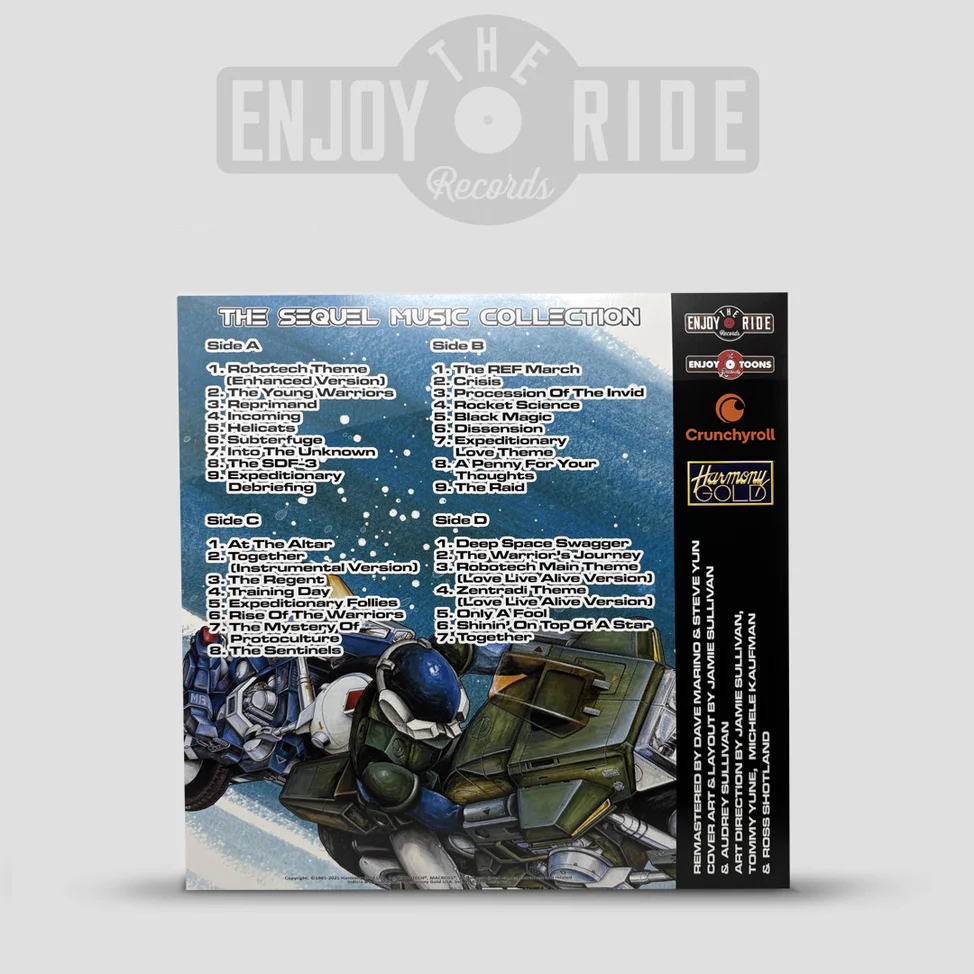 Robotech - The Sequel Collection Vinyl Record Back Cover with Track List