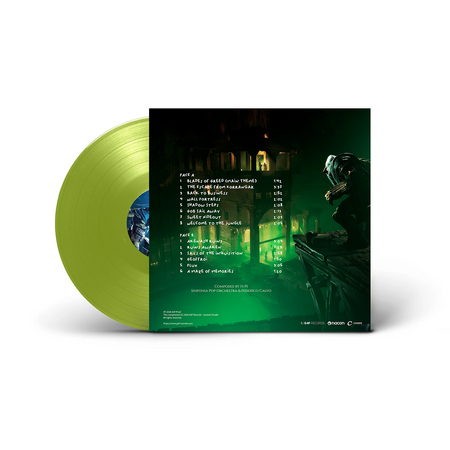 Styx: Blades of Greed Vinyl record with green disc and album cover featuring a dark scene.