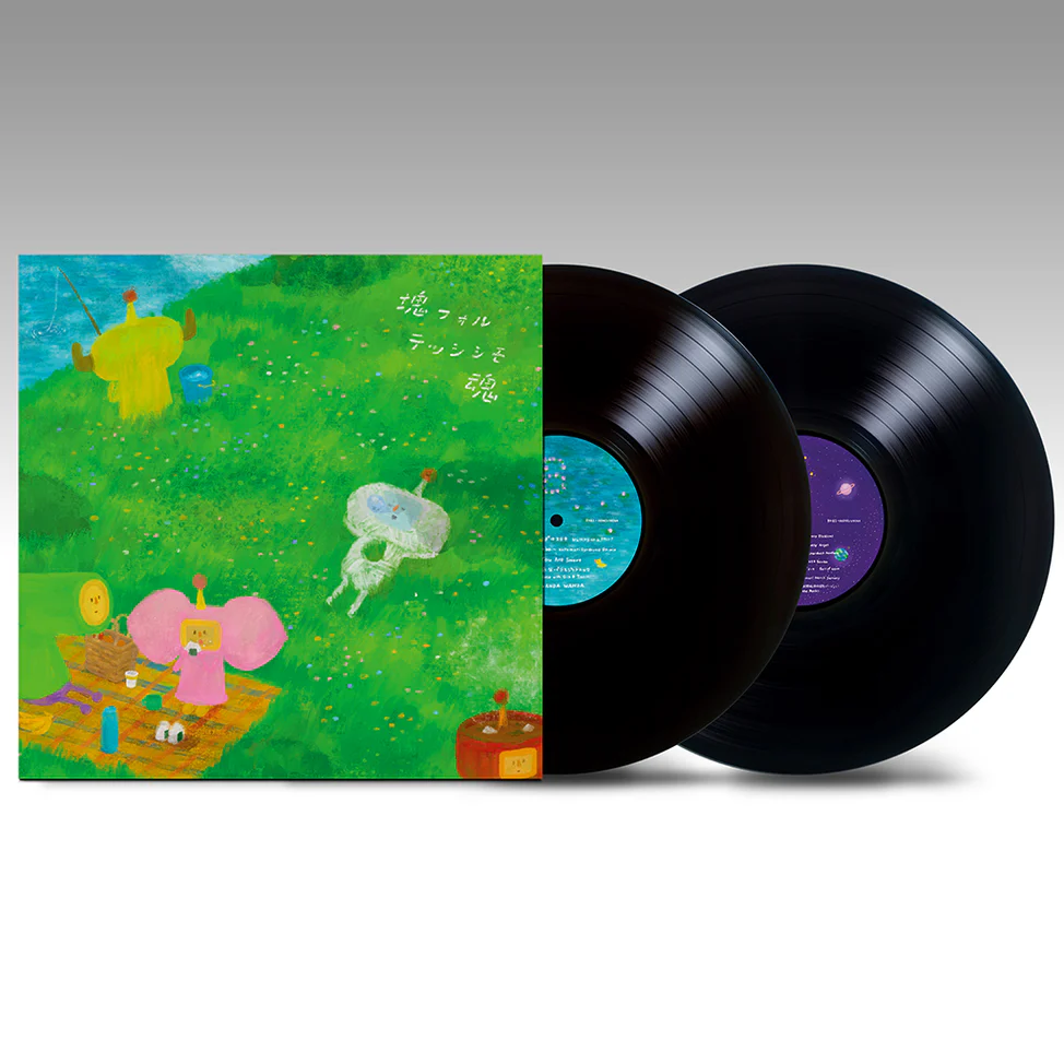 Katamari Damacy cover art and vinyl records. Black 